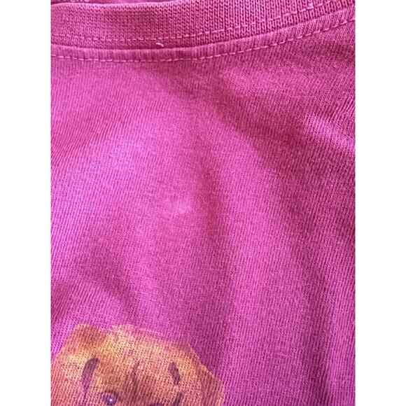 Life is good ls tee size XL perfect pairing theme wine with puppy Dog Pink - Picture 8 of 8